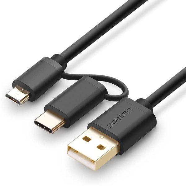 UGreen Micro USB w/USBC to USB2.0 1m Cable-Black