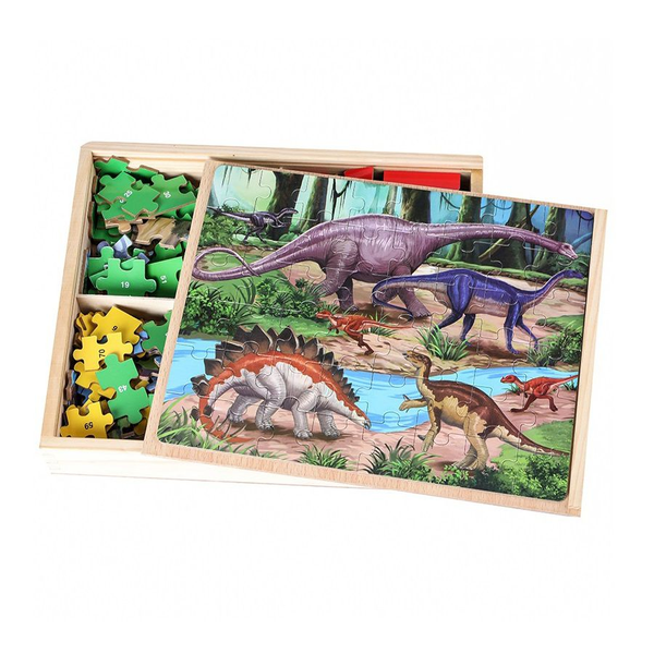 4-in-1 Ancient Dinosaurs Jigsaw Puzzles Set