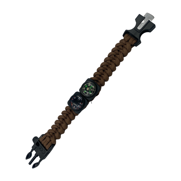Paracord Firestarter Survival Bracelet with Thermometer and Compass JG-4