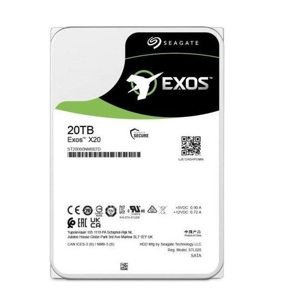 Seagate Exos X20 3.5 Inch 20TB SATA Hard Drive Disk