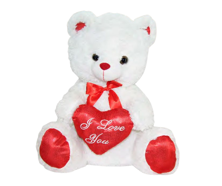 55cm Medium Soft White with red I Love You heart Valentines Day Bear Gift