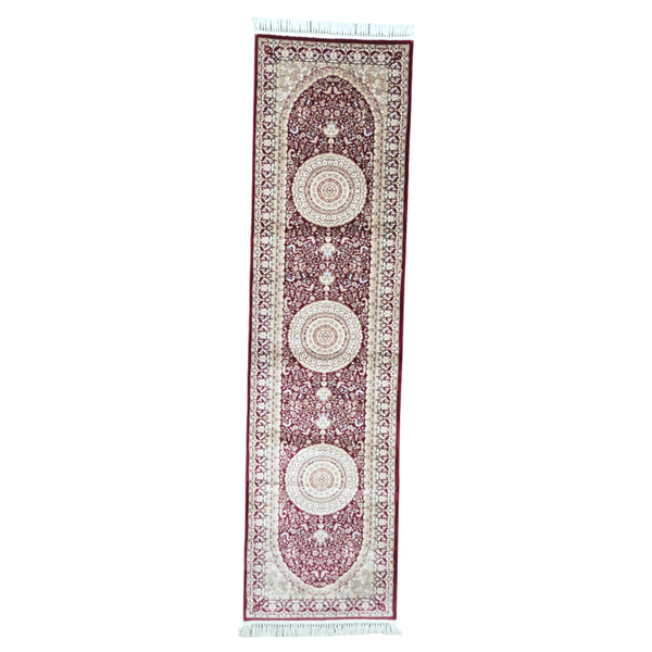 Glam Decor Exquisite Intricate Persian Style Thick Red/Beige, 300x80 Runner