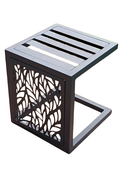 Outdoor Patio Garden Side Table - Powder Coated Grey