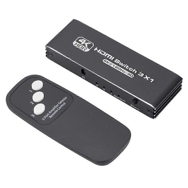 Type A 3 Input 1 Output Hdmi 2.0 Hdcp 2.2 Video Switcher 4k 120hz Hdmi Switcher With Remote Control
