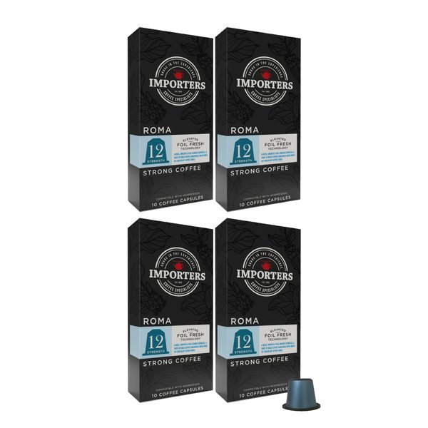 Importers Roma 40 Coffee Capsules for Nespresso &amp; Caffeluxe