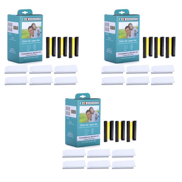 InkWarehouse Canon Selphy KP-108IN Ink and Paper Set (108P) - Compatible X3