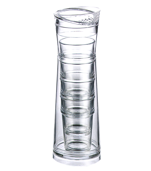 1.24L Light House Pitcher and 4 Piece Stackable Tumbler Set - SGN290 Clear