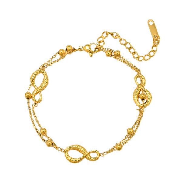 CH477 Gold Figure-8 Double-Layer Stainless Steel Bracelet