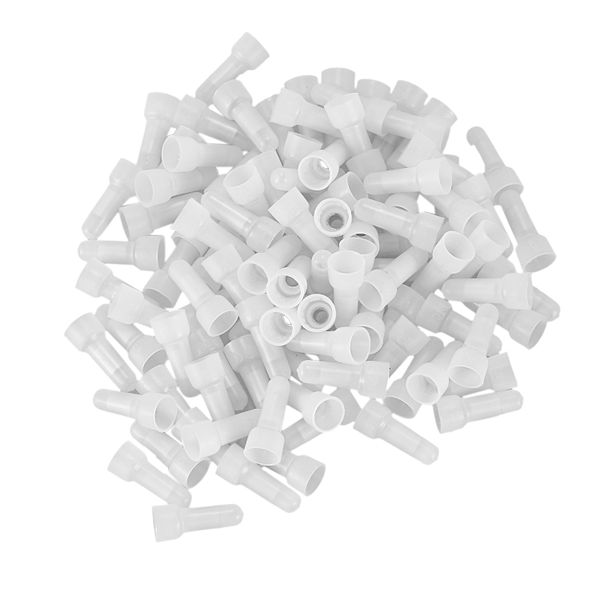100x 22-16 Ga Awg Closed End Crimp Caps Wire Connector Terminal White