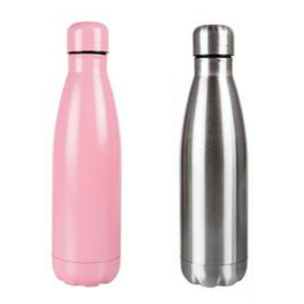 Water Flask - 500ml - Pink/Silver