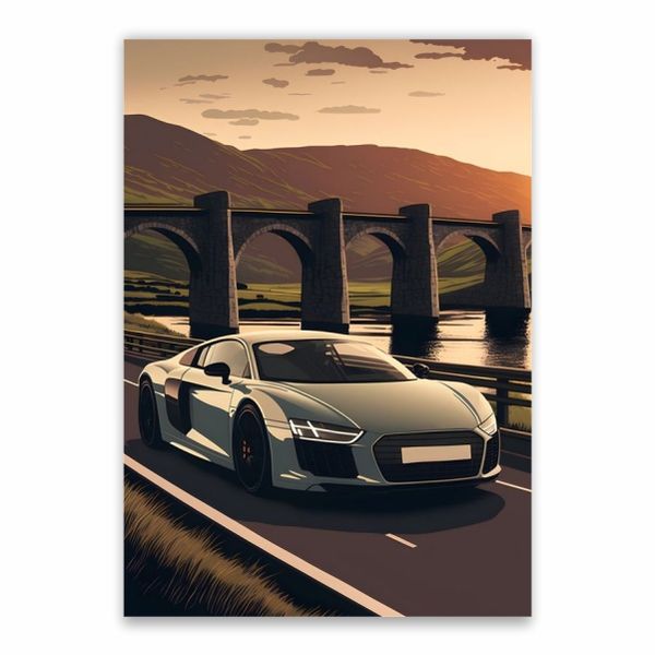 Audi R8 On The Road Poster - A1