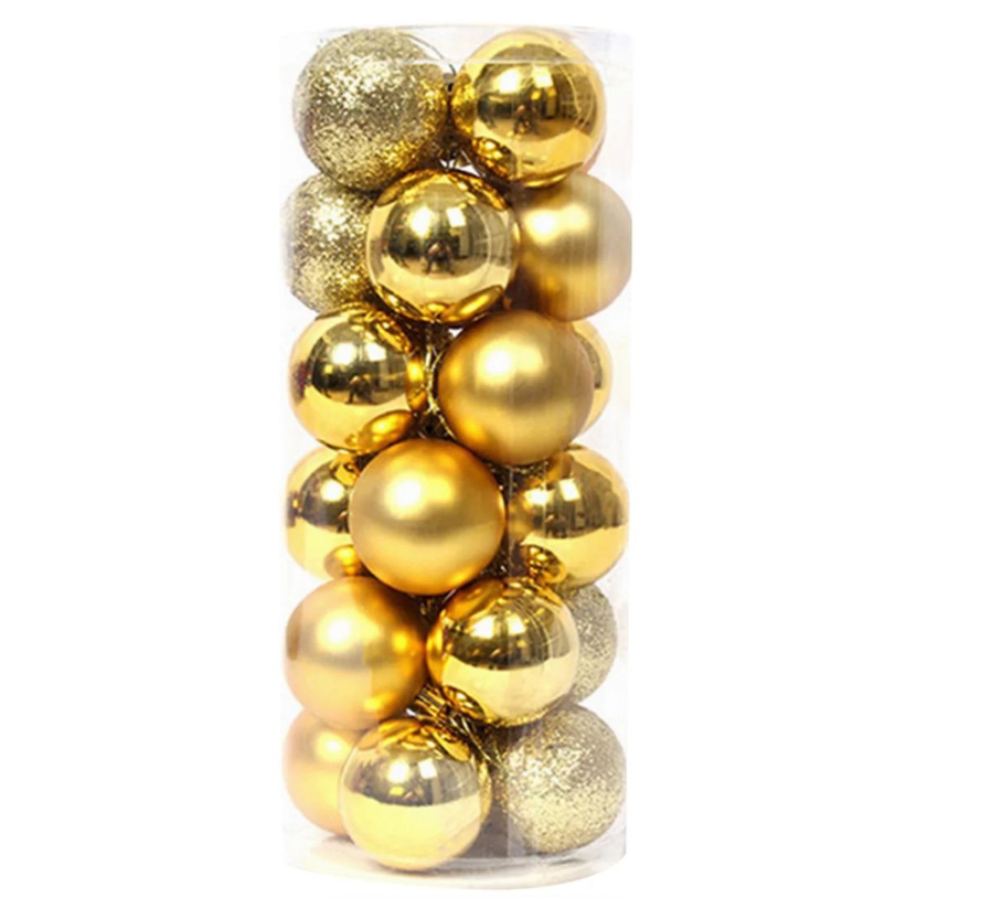 6cm 3-Styles Decorative Christmas Ball Ornament Set - 20pcs