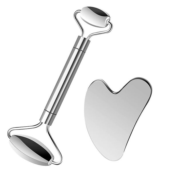 Stainless Steel Face Roller &amp; Gua Sha Set