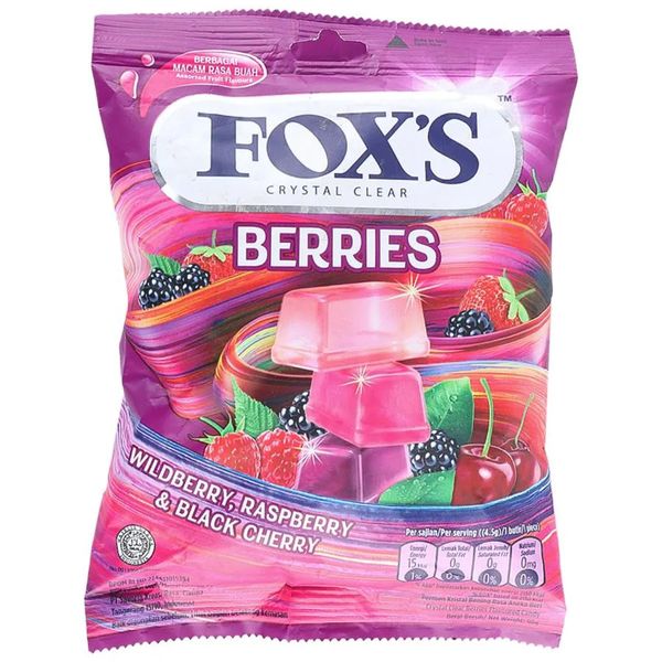 Fox’s Crystal Clear Candy - Berries 90g Pouch