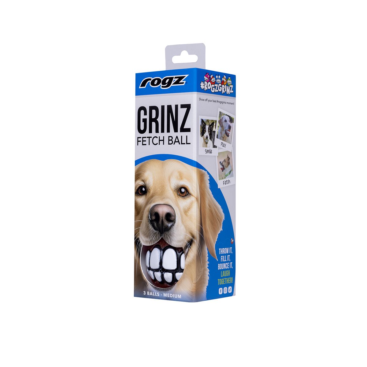 Rogz Dog Toy, Grinz 3Pack, Medium, Multi Shop Today. Get it Tomorrow