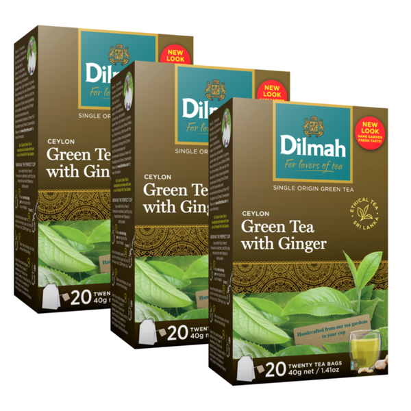 Dilmah - Ceylon Green Tea with Ginger - 60 Tagged Tea Bags