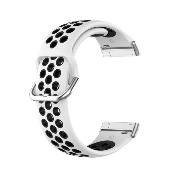 Silicone Sports Strap for Fitbit Versa 3 / Versa 4 -White &amp; Black