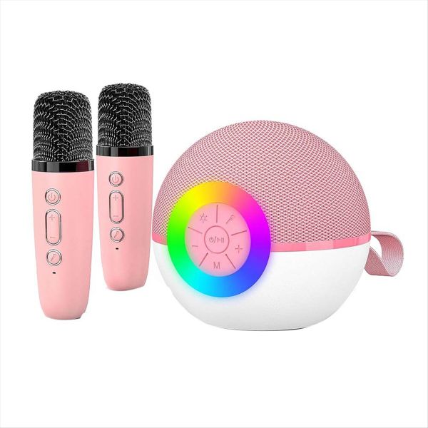 Mini Karaoke Machine With 2 Mic Bluetooth Microphone Song Toys B