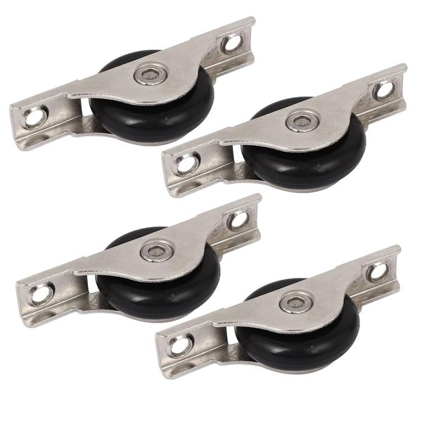 Tool DIY Black Sliding Windows And Doors Roller Wheels Set of 4 - 13cm