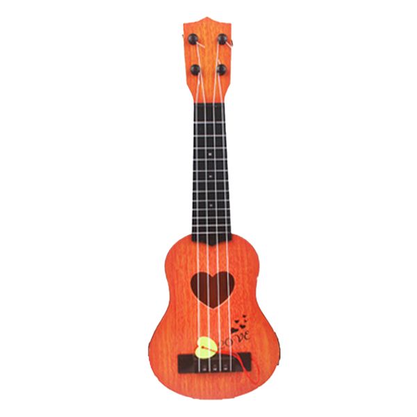 Kids Ukulele Toy 4 Strings Adjustable 35cm Orange