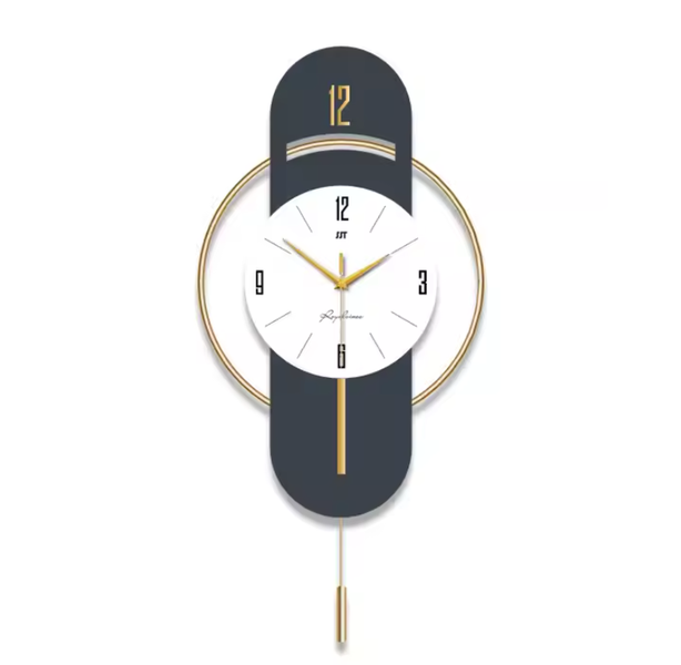 Elegant 35x72cm Wall Clock with Gold Frame - Model BF473 Décor