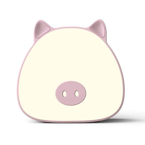 Mini Night Cute Pig Lamp with Touch Sensor Color Change Battery for Kids