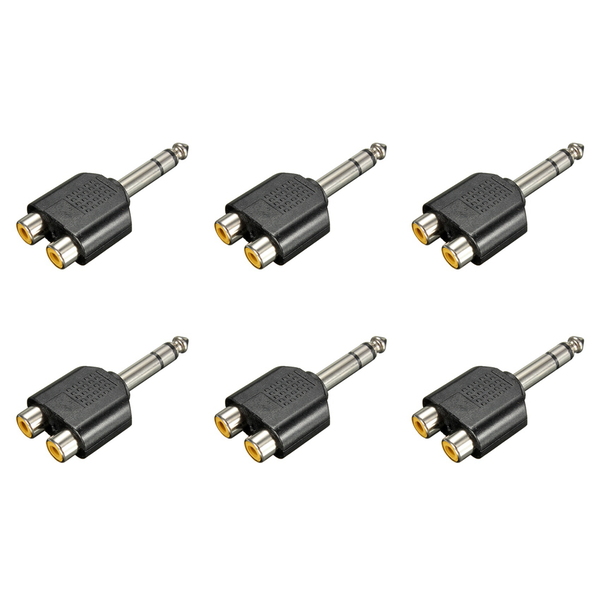 Male Stereo To 2 Dual Rca Female Y Splitter Audio Adapter Converter