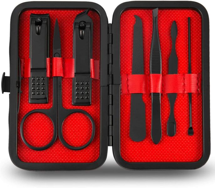 Men Manicure Pedicure Set Clippers Kit 7 Piece Trimming &amp; Grooming Tools
