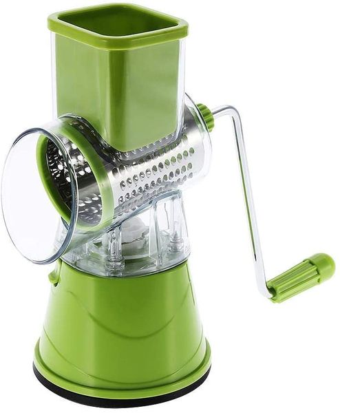 Manual Vegetable Slicer Rotary Drum Grater - Green
