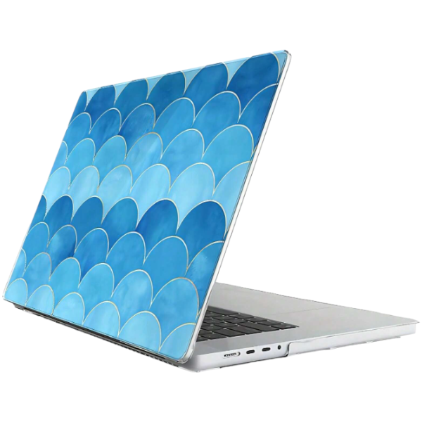 Ocean Blue Mermaid Scale Printed Hard Shell Case For MacBook Air 15 M3