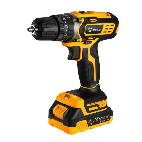 20V Cordless Impact Drill in DEKO Toolbox with 2x Battery &amp; 1x Charger