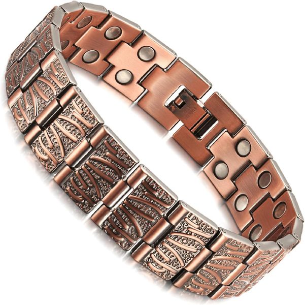 99.99% Men Double Row Pure Copper Magnetic Bracelet