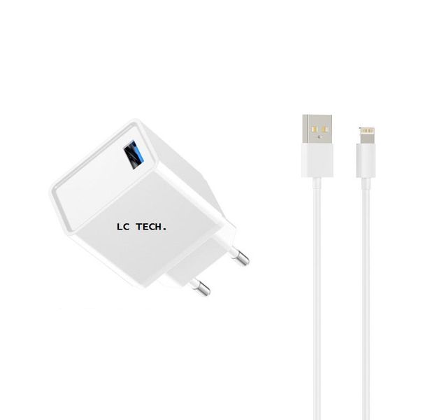 LC TECH. Fast charger QC 3.0 for iPhone 12/11 Pro Max/XR/XS/Xs