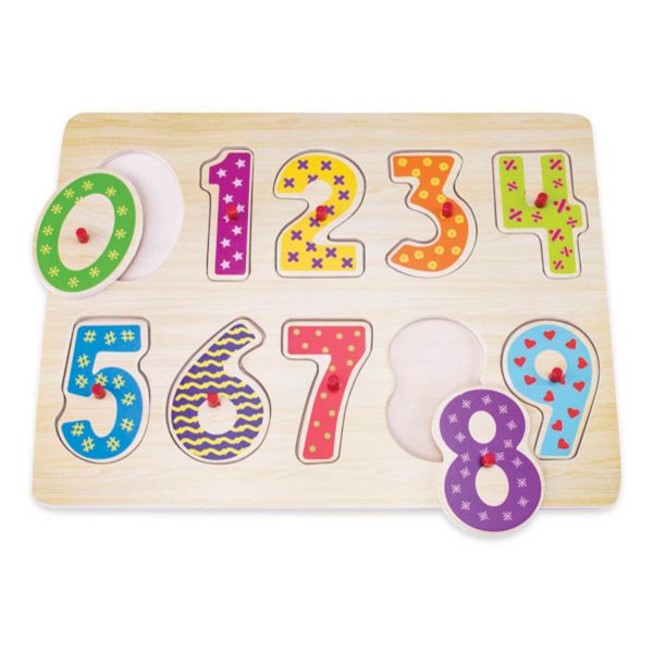 Snookums Wooden Peg Puzzles - Numbers (10 pieces)