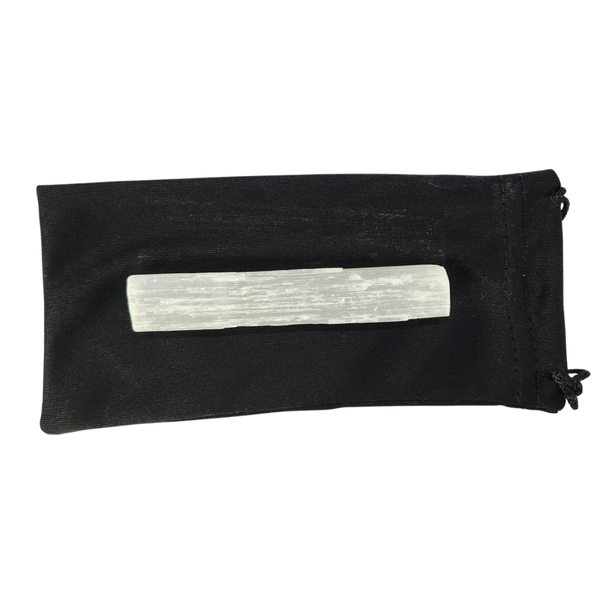 Raw Selenite Wand in bag for Reiki, Space Clearing &amp; Chakra Healing 10cm