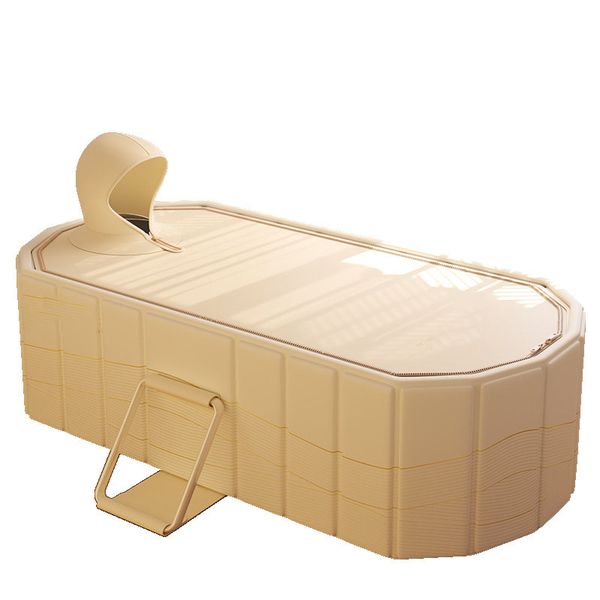 59" Portable Bathtub Foldable Bath Tub Inflation-free Bathtub for Bathroom