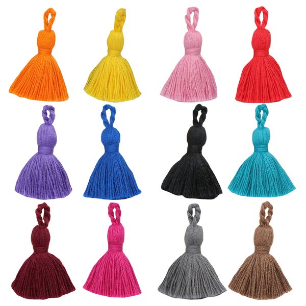 Craft DIY Jewellery &amp; Fashion Accessory Colourful Tassels Set of 12 (4cm)