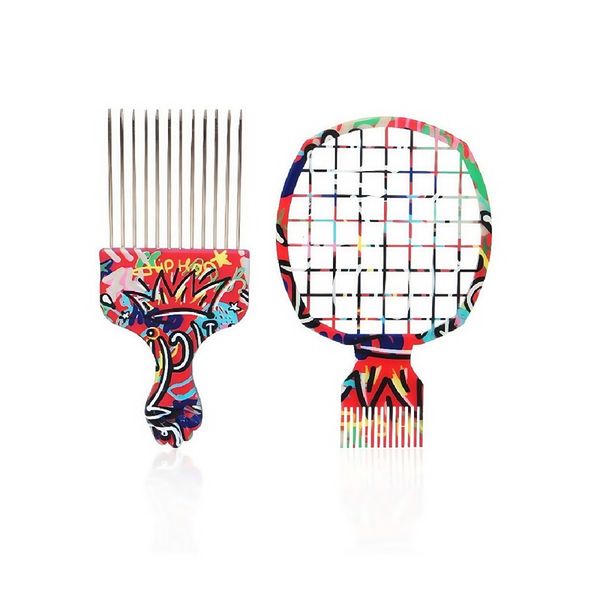 Hair Pick Afro Combs Plastic Styling Black People Hair Grid Combs
