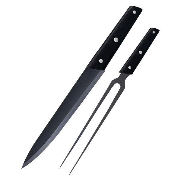 Set of 2 - Smart Kitchen Chef Master Meat knife with Meat Fork Set