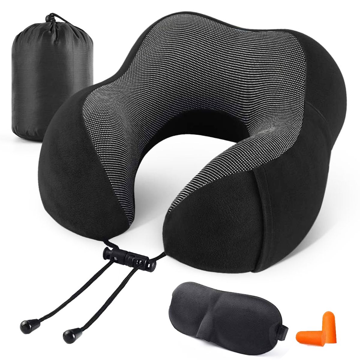 Travel Pillow Memory Foam Neck Pillow Head Support Soft Pillow Set