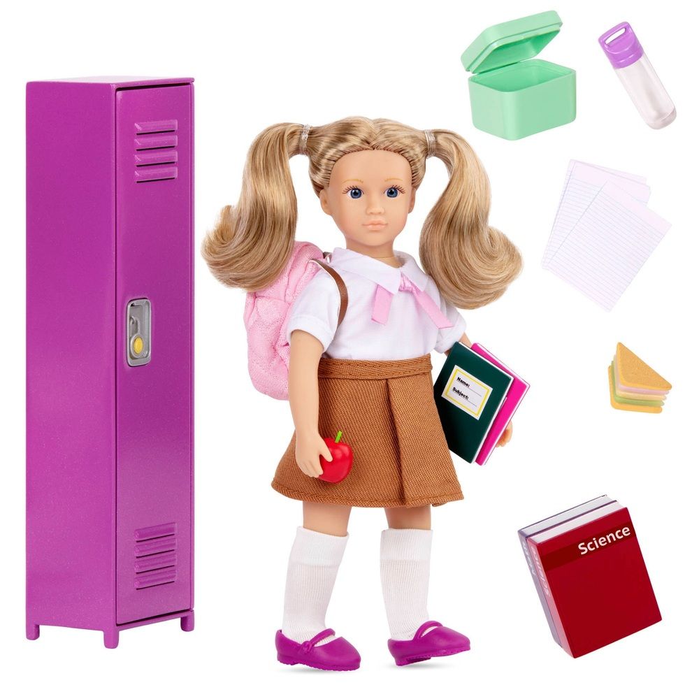 Lori Doll 15cm Tall Doll Set - Alina's School Locker Set with ...