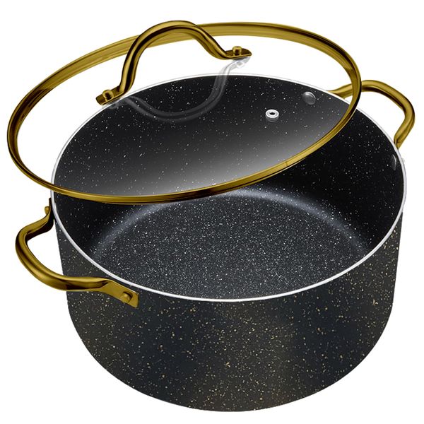 28cm Large- Non Stick Aluminum Induction Stock Pot with Lid, All Stove Com