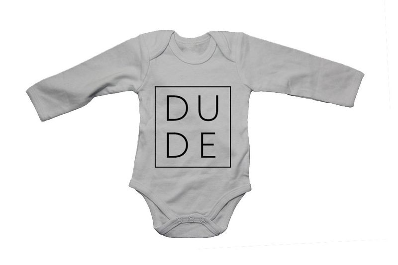 Dude - Square - Long Sleeve - Baby Grow