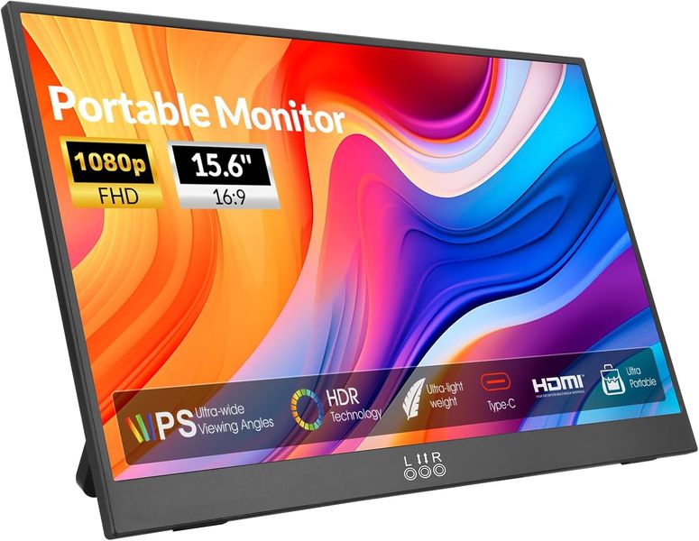 RII 15.6" Portable Monitor With Kickstand