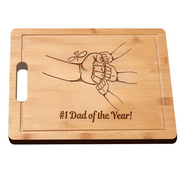 Engraved Best Dad Cutting Board Bamboo Wood Charcuterie Board Gifts for Dad