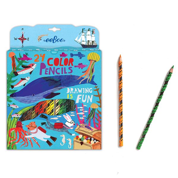eeBoo In the Sea 24 Colour Pencils