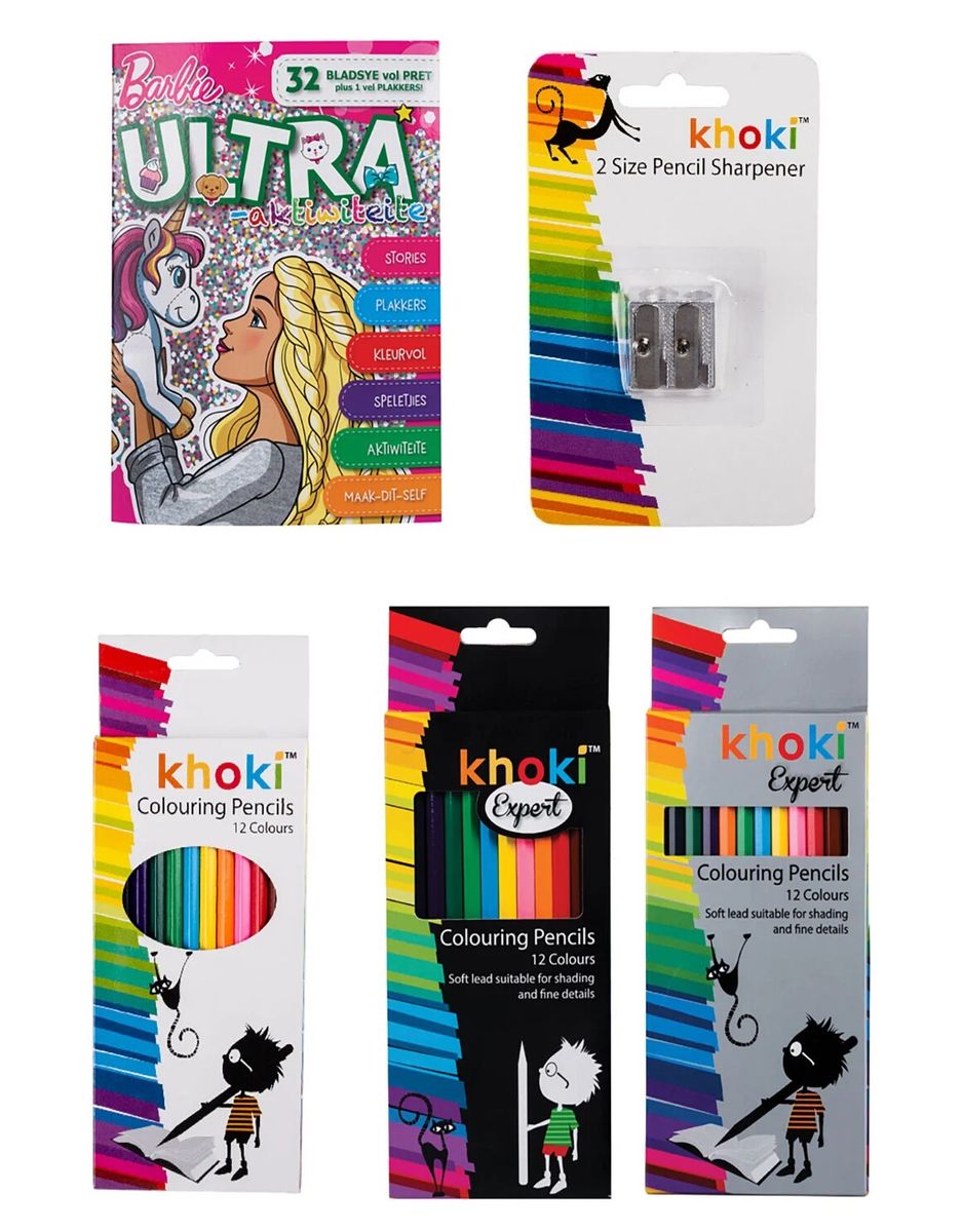 Soft Lead Pencils, Double Sharpener, Pencil Crayons, Barbie in