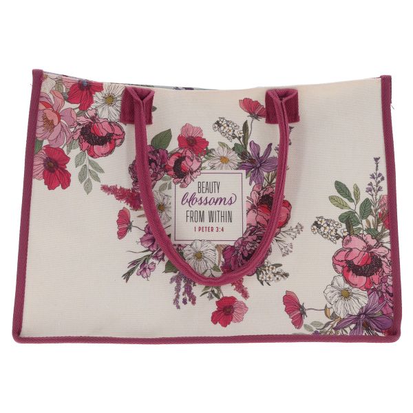 Tote Bag - Beauty Blossoms from Within Canvas