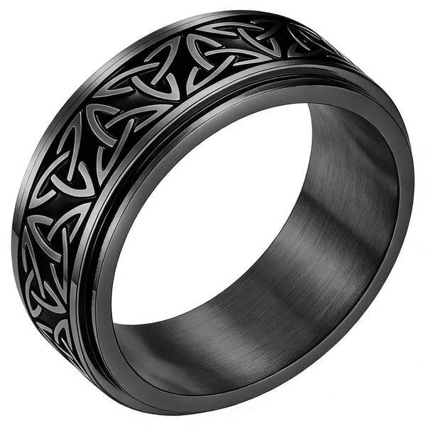 Wedding Rings, Celtic Knot Rock, Punk, Gothic for Men, Silver