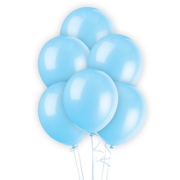 Ten Sky Blue Latex Balloons